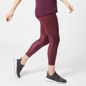 (Like new) Sweaty Betty Power Mesh 7/8 Leggings, Oxblood color (size M)